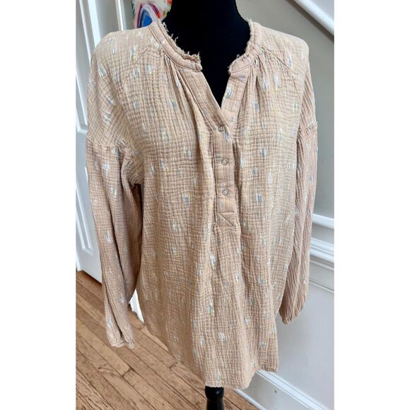 Wonderly Tops - ☁️ Wonderly Waffle-Gauze Long Sleeve Blouse | Size XL | 100% Cotton